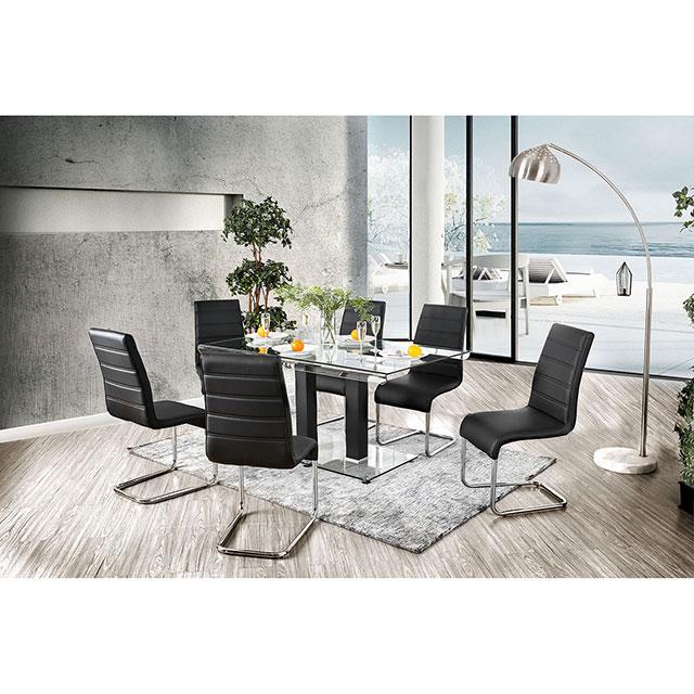Richfield Black/Chrome Dining Table - LasVegasFurnitureOnline.com