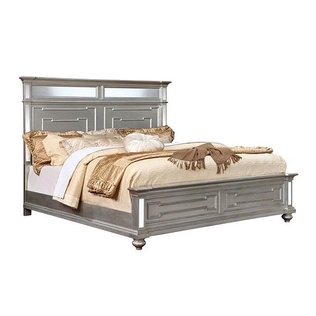 Salamanca Silver Cal.King & Queen Bed - LasVegasFurnitureOnline.com