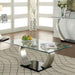ROXO Satin Plated/Black Coffee Table - LasVegasFurnitureOnline.com