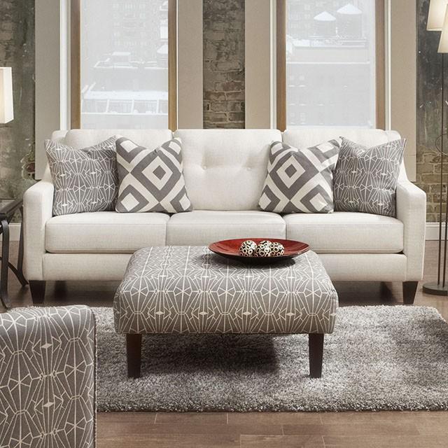 PARKER Ivory Sofa - LasVegasFurnitureOnline.com