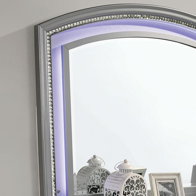 MADDIE Mirror, Silver - LasVegasFurnitureOnline.com