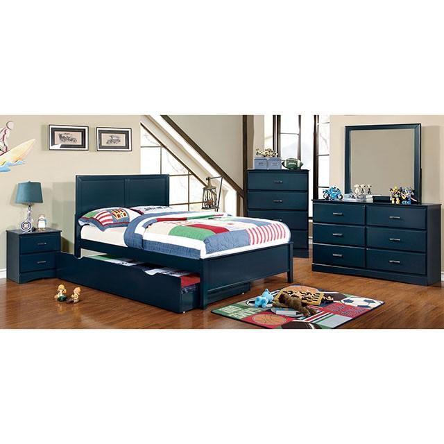 PRISMO Blue Trundle - LasVegasFurnitureOnline.com