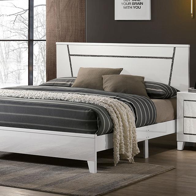 MAGDEBURG Cal.King Bed, Black & White - LasVegasFurnitureOnline.com