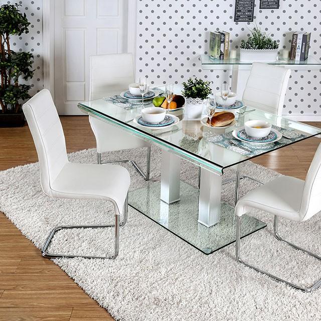 Richfield I Silver/Chrome Dining Table - LasVegasFurnitureOnline.com