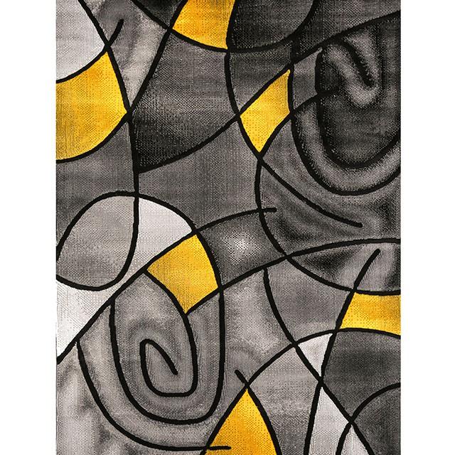 Sivas Charcoal Yellow 8' X 10' Area Rug - LasVegasFurnitureOnline.com