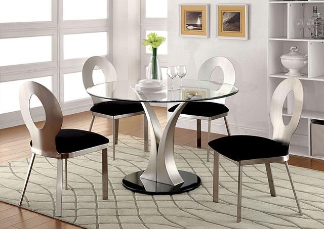 VALO Silver/Black Side Chair (2/CTN) - LasVegasFurnitureOnline.com