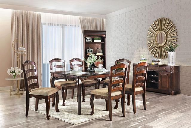 Townsville Dark Walnut/Tan Side Chair (2/CTN) - LasVegasFurnitureOnline.com