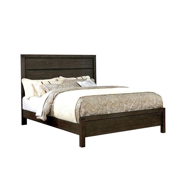 Rexburg Wire-Brushed Rustic Brown E.King & Full Bed - LasVegasFurnitureOnline.com