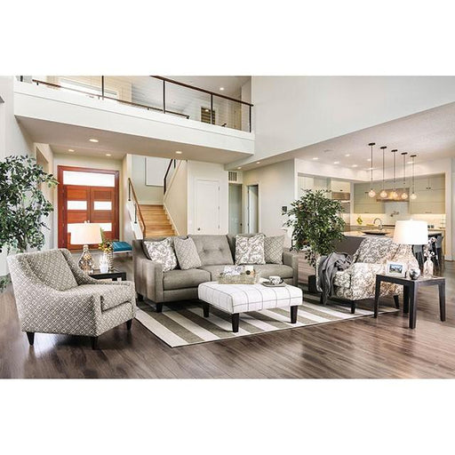 Dorset Light Gray/Pattern Square Chair - LasVegasFurnitureOnline.com