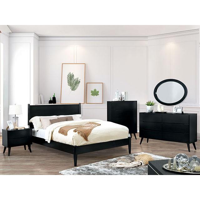 LENNART II Black Oval Mirror - LasVegasFurnitureOnline.com