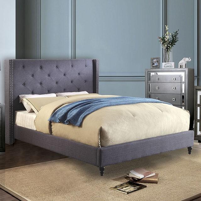 Anabelle E.King Bed Purple & Natural - LasVegasFurnitureOnline.com