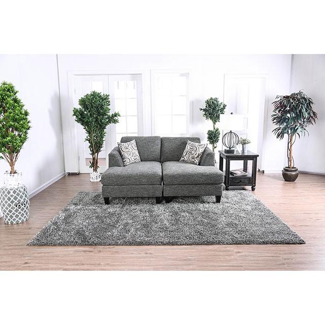 Lowry Gray Sectional w/ Ottoman - LasVegasFurnitureOnline.com
