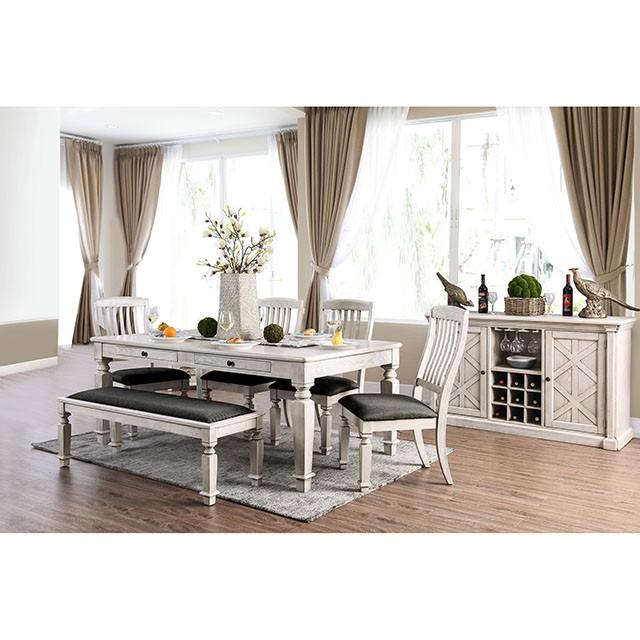 Georgia Antique White/Gray Dining Table - LasVegasFurnitureOnline.com