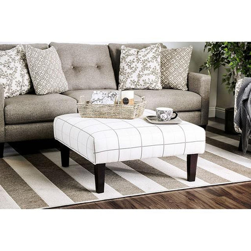 Dorset Ivory/Pattern Ottoman - LasVegasFurnitureOnline.com