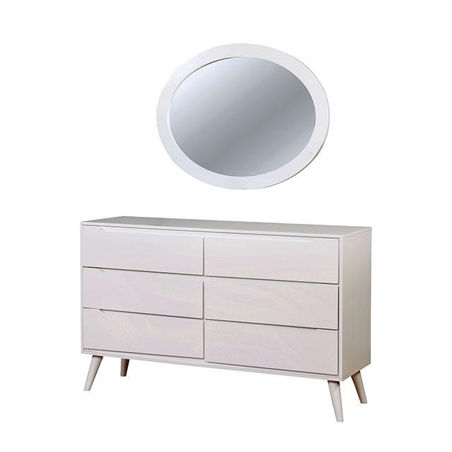 LENNART II White Oval Mirror - LasVegasFurnitureOnline.com
