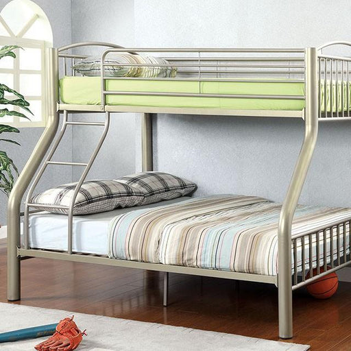 Lovia Metallic Gold Twin/Full Bunk Bed - LasVegasFurnitureOnline.com
