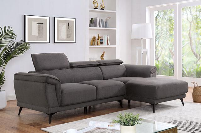 NAPANEE Sectional, Dark Gray - LasVegasFurnitureOnline.com