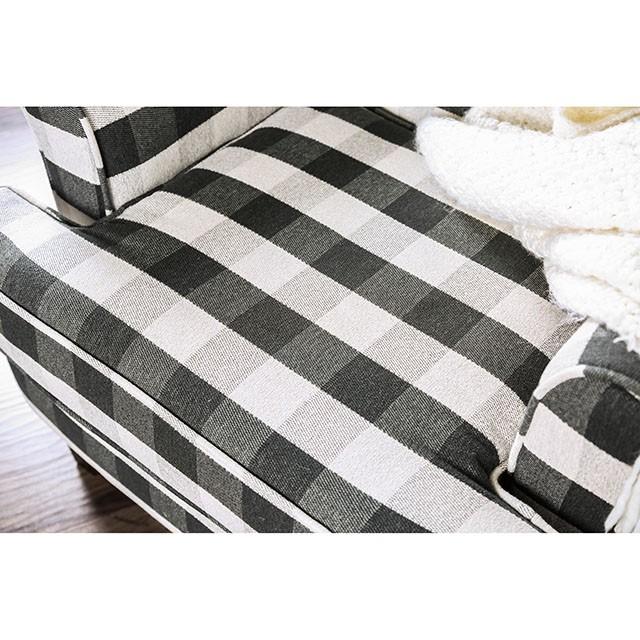 Patricia Ivory/Black Stripe Chair - LasVegasFurnitureOnline.com