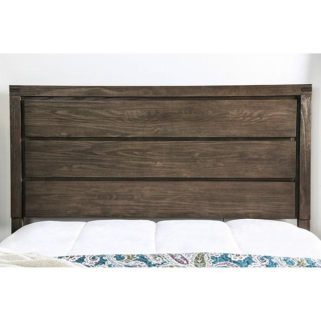 Rexburg Wire-Brushed Rustic Brown E.King & Full Bed - LasVegasFurnitureOnline.com