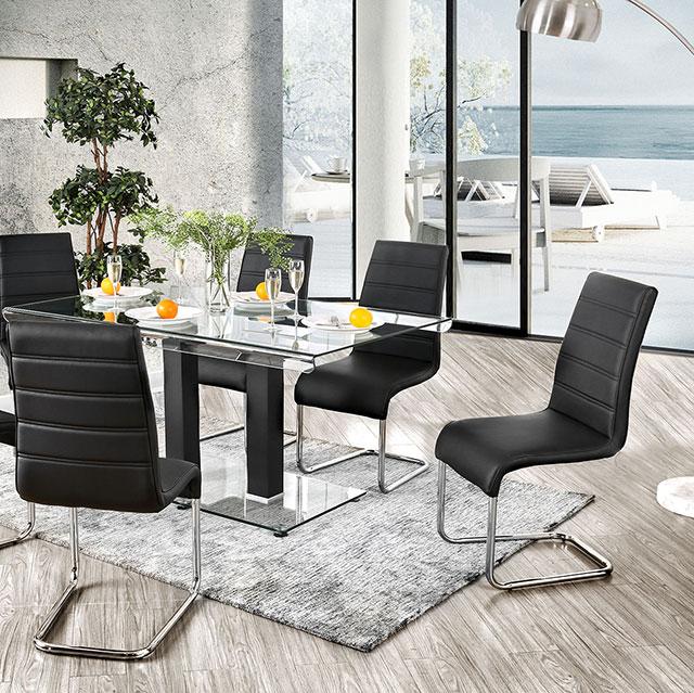 Richfield Black/Chrome Dining Table - LasVegasFurnitureOnline.com