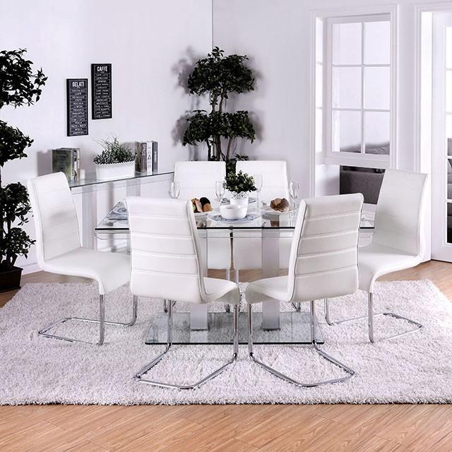 Richfield I Silver/Chrome Dining Table - LasVegasFurnitureOnline.com
