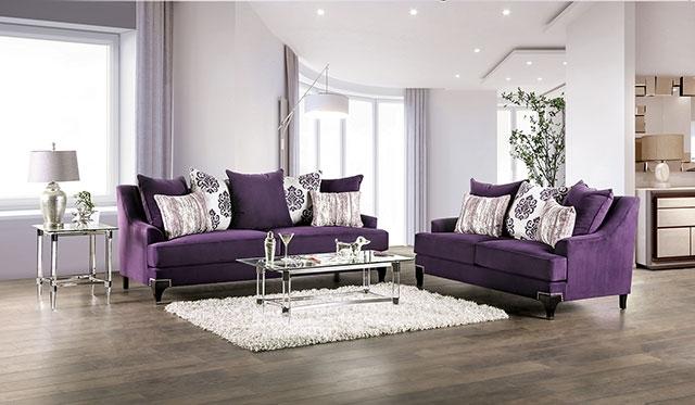 Sisseton Purple Sofa - LasVegasFurnitureOnline.com