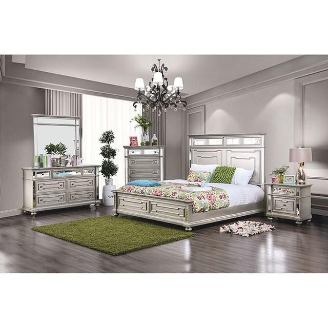 Salamanca Silver Cal.King & Queen Bed - LasVegasFurnitureOnline.com