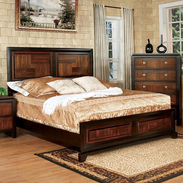 Patra Acacia/Walnut Queen Bed - LasVegasFurnitureOnline.com