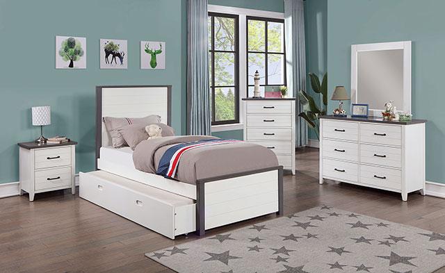 PRIAM Night Stand, White/Gray - LasVegasFurnitureOnline.com