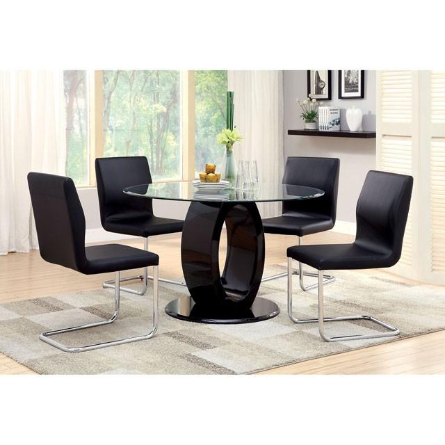 LODIA I Black/Silver Side Chair - LasVegasFurnitureOnline.com