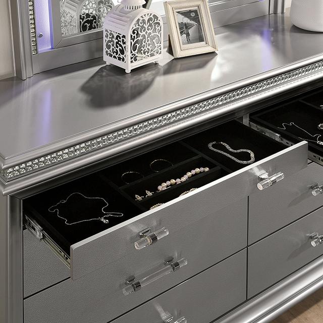MADDIE Dresser, Silver - LasVegasFurnitureOnline.com