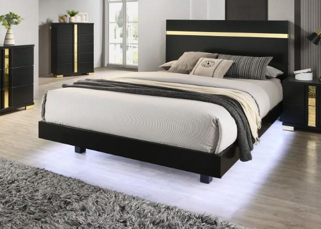 Lillestrom Bed Black - LasVegasFurnitureOnline.com