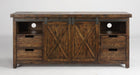 Flexsteel Carpenter Entertainment Base in Rustic Brown - LasVegasFurnitureOnline.com