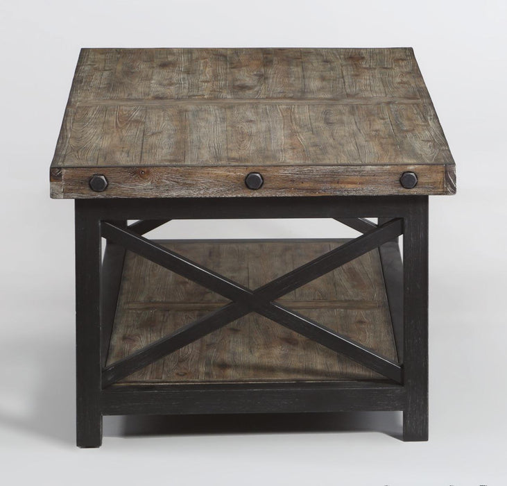 Flexsteel Carpenter Rectangular Coffee Table in Rustic Gray - LasVegasFurnitureOnline.com