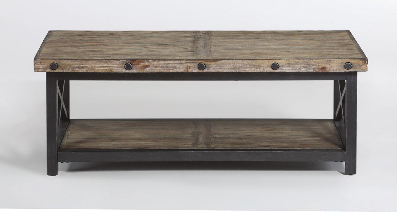 Flexsteel Carpenter Rectangular Coffee Table in Rustic Gray - LasVegasFurnitureOnline.com