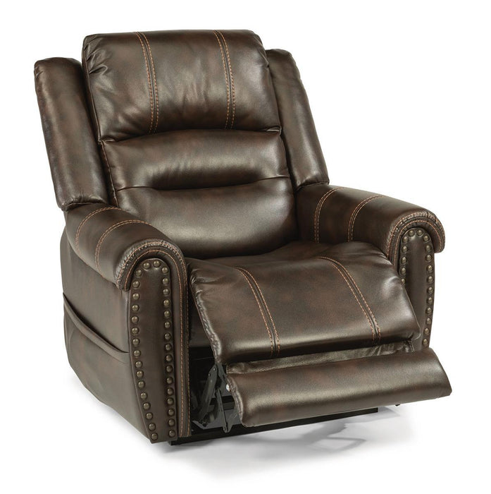 Flexsteel Oscar Power Recliner with Power Headrest and Lumbar - LasVegasFurnitureOnline.com