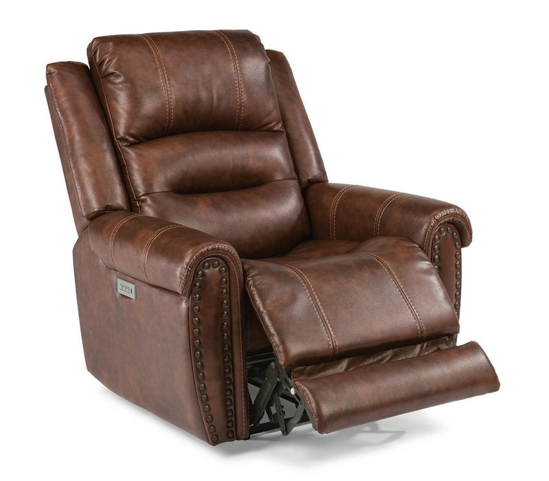 Flexsteel Oscar Power Recliner with Power Headrest and Lumbar - LasVegasFurnitureOnline.com