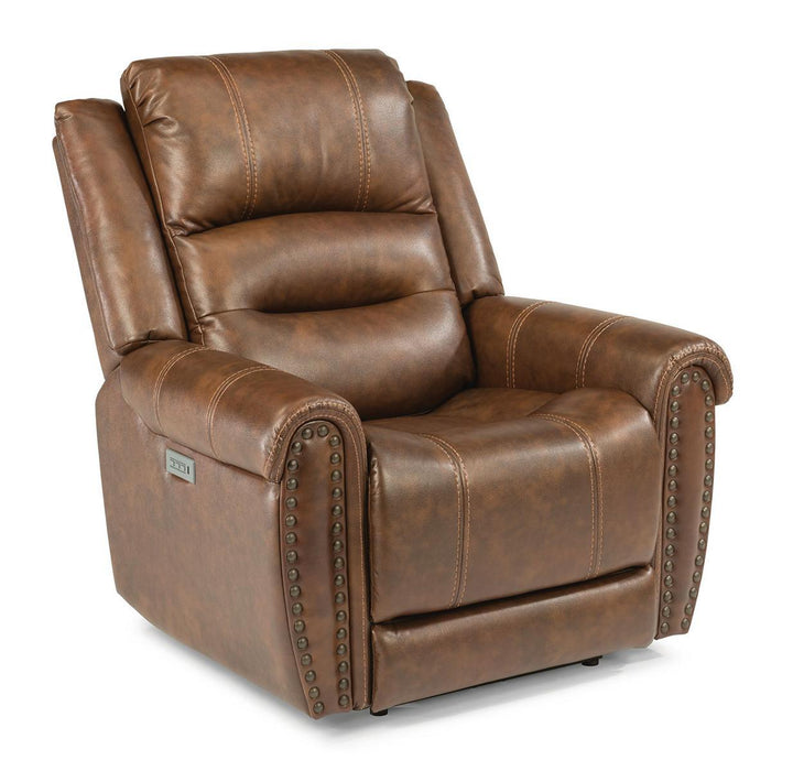 Flexsteel Oscar Power Recliner with Power Headrest and Lumbar - LasVegasFurnitureOnline.com