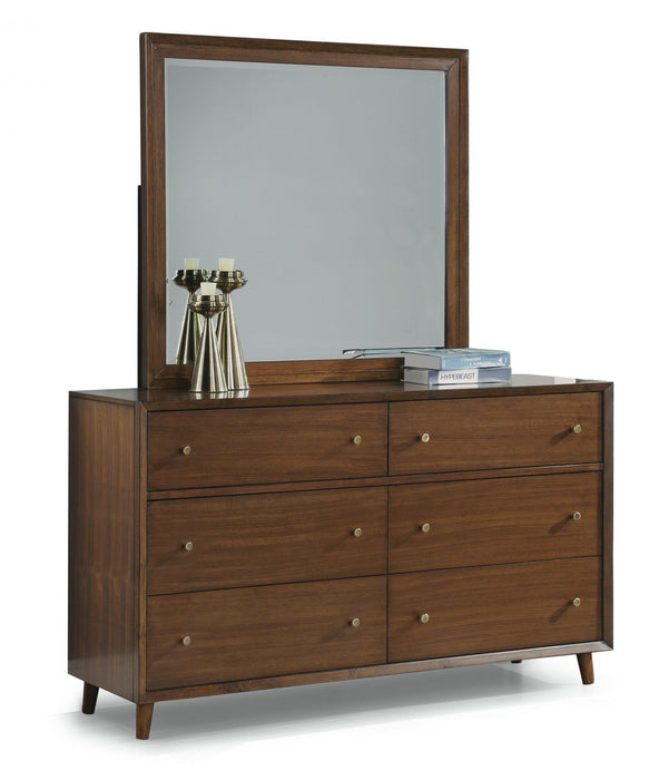 Flexsteel Wynwood Ludwig Mirror in Medium Brown - LasVegasFurnitureOnline.com