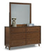 Flexsteel Wynwood Ludwig Mirror in Medium Brown - LasVegasFurnitureOnline.com