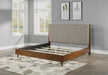 Flexsteel Wynwood Ludwig Upholstered King Platform Bed in Medium Brown - LasVegasFurnitureOnline.com
