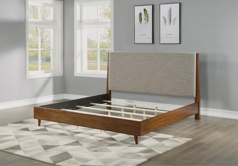 Flexsteel Wynwood Ludwig Upholstered King Platform Bed in Medium Brown - LasVegasFurnitureOnline.com