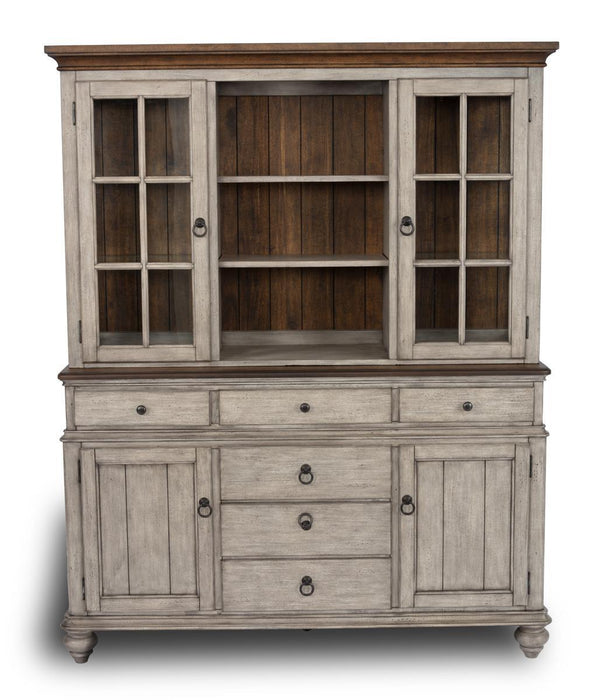 Flexsteel Wynwood Plymouth Buffet with Hutch in Two-Toned - LasVegasFurnitureOnline.com
