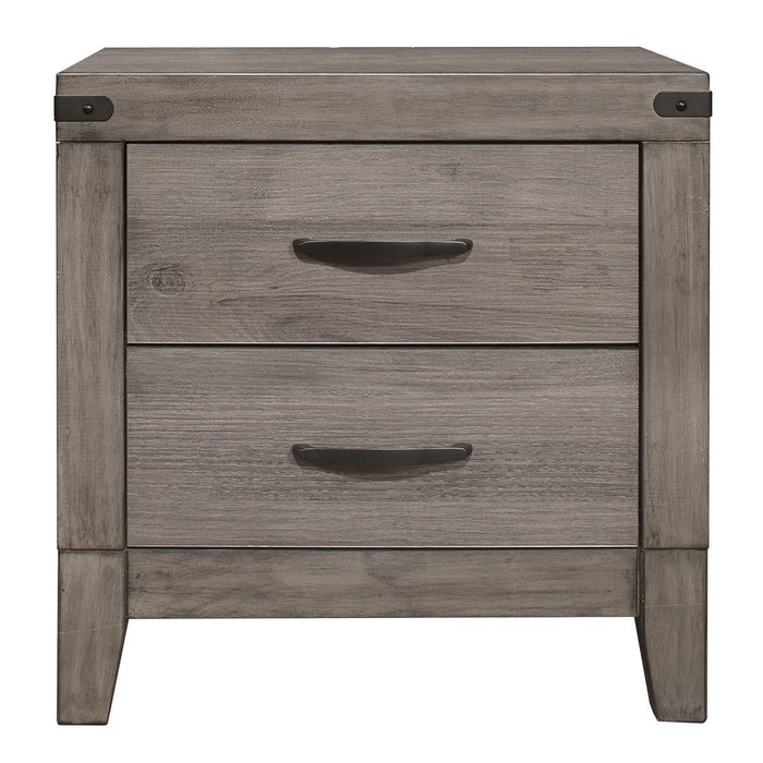 Woodrow 2 Drawer Nightstand in Gray 2042-4