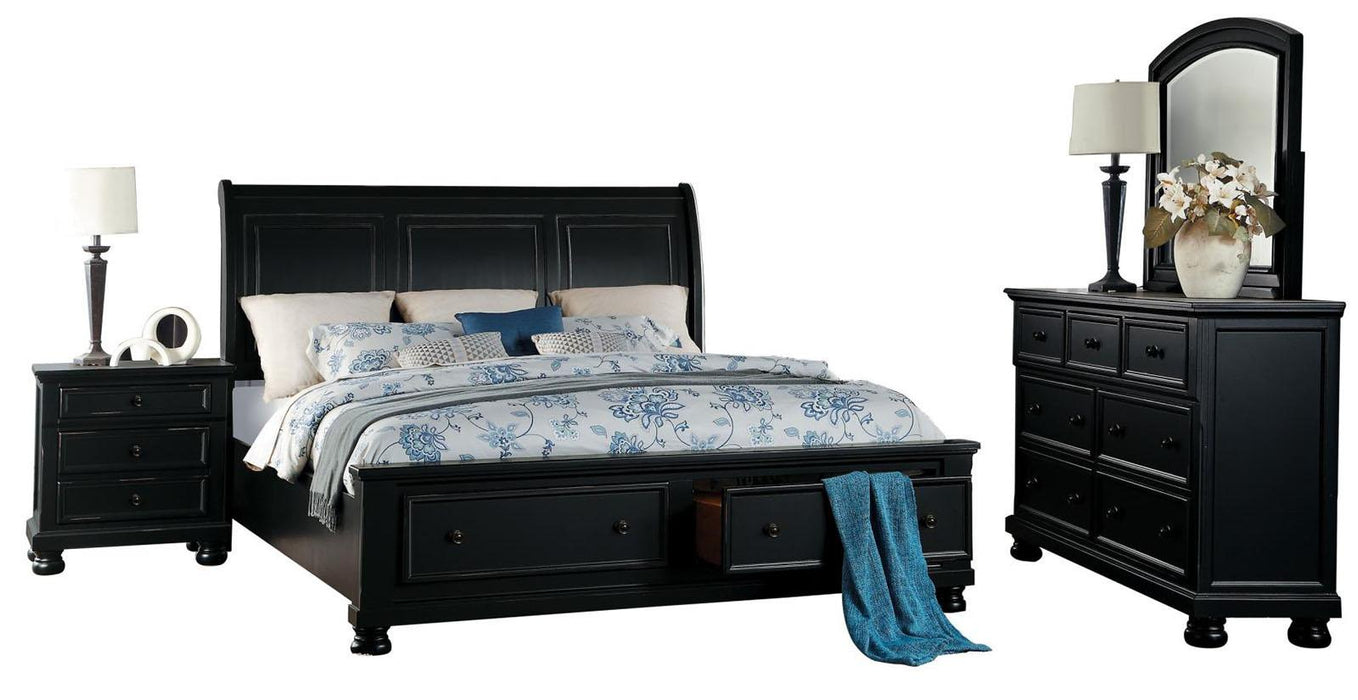 Homelegance Laurelin Queen Sleigh Platform Storage Bed in Black 1714BK-1 - LasVegasFurnitureOnline.com
