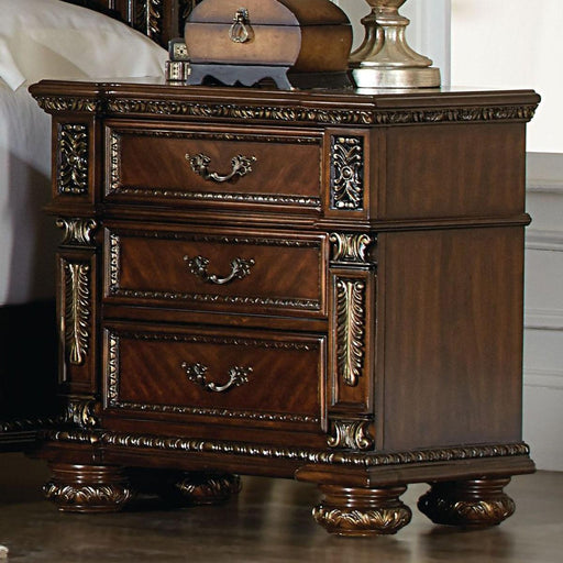 Homelegance Catalonia 3 Drawer Nightstand in Cherry 1824-4 - LasVegasFurnitureOnline.com