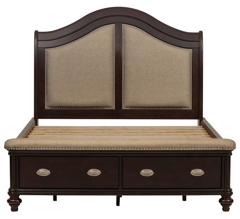 Homelegance Marston Queen Sleigh Storage Bed in Dark Cherry 2615DC-1 - LasVegasFurnitureOnline.com