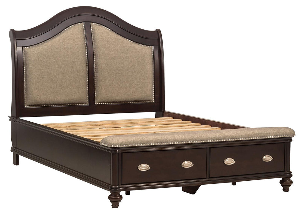 Homelegance Marston Queen Sleigh Storage Bed in Dark Cherry 2615DC-1 - LasVegasFurnitureOnline.com