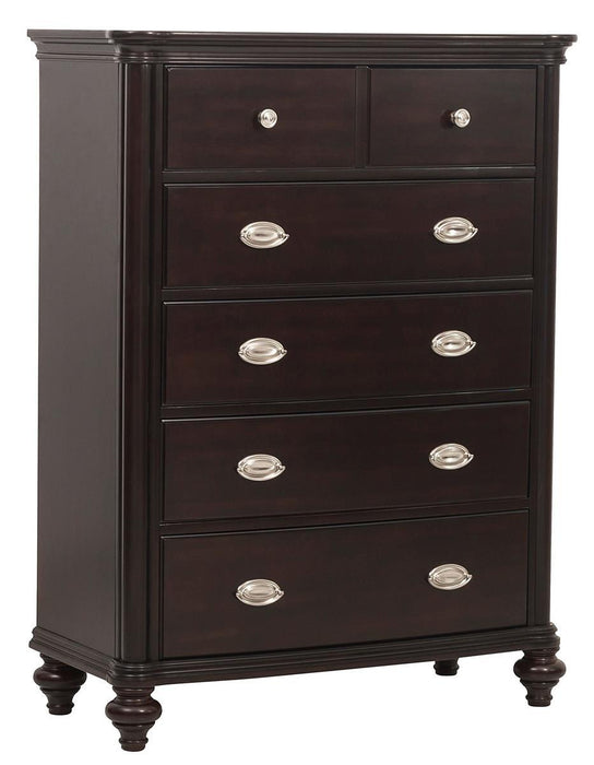 Homelegance Marston 5 Drawer Chest in Dark Cherry 2615DC-9 - LasVegasFurnitureOnline.com