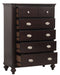 Homelegance Marston 5 Drawer Chest in Dark Cherry 2615DC-9 - LasVegasFurnitureOnline.com